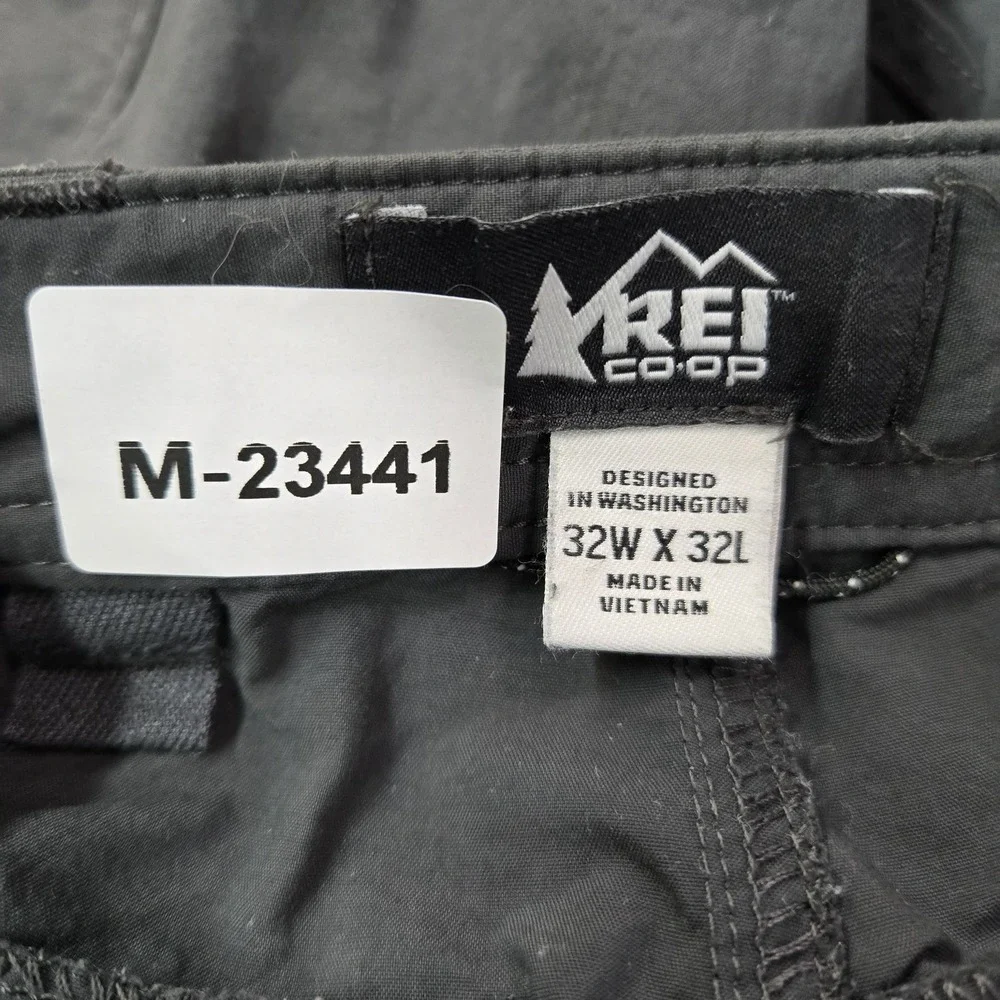 REI Co-Op Men Activewear Pants 32W X 32L Gray Convertible Cargo Button 30